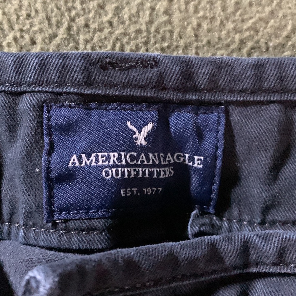 American Eagle black shorts. Stretch. Size 12. Waist approx. 17 inches. - Picture 2 of 9